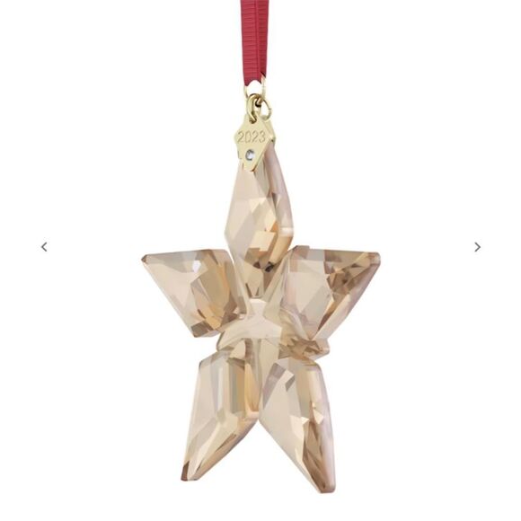 Swarovski Crystals Gold-Tone Festive Annual Edition 2023 Ornament - Picture 1 of 7